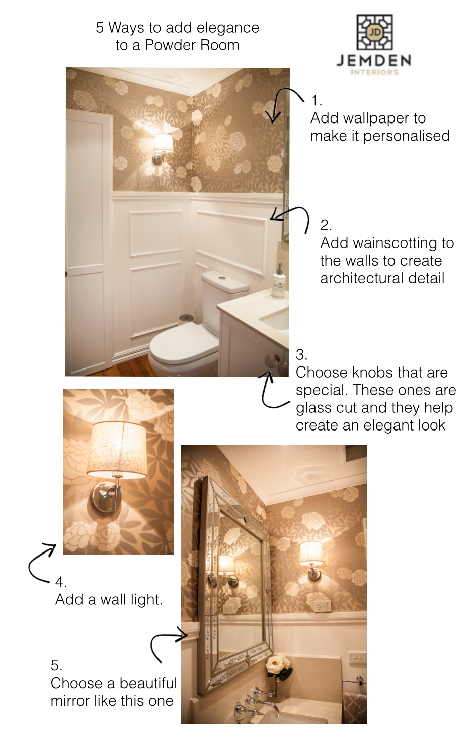 5 ways to make a powder room elegant