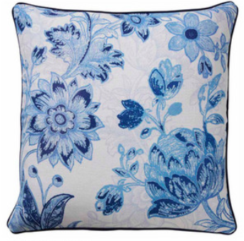 Blue floral cushion (feather filled)